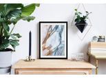 Bild QUEENCE "Hollywood", grau (farbe rahmen: schwarz, farbe bild(er): grau), B:40cm H:50cm, Acrylglas, Holz, Papier, Bilder, Bild, HD Premium Poster-Druck inkl. Holzrahmen