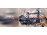 Leinwandbild QUEENCE "London", bunt (farbe bild(er): bunt), B:100cm H:40cm T:2cm, Canvas, Holzrahmen, Bilder, Leinwandbild, Premium-Leinwandstoff, Handarbeit aus Deutschland, Spruch, 2er Set
