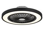GLOBO LIGHTING Deckenleuchte "BLIZZAK", schwarz (schwarz matt), Ø 54cm H: 15,9cm, 1 Stk., Leuchten, Deckenventilator, Deckenlampe, moderner Ventilator, Deckenleuchte