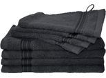 Handtuch Set DYCKHOFF "Siena", grau (graphit), 8 Stk., Walkfrottier, Walkfrottier, Obermaterial: 100% Baumwolle, Handtuch-Sets, Handtuch Set, in tollen Unifarben