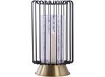 Kerzenhalter KAYOOM "Kerzenständer Malibu 125", gold (goldfarben), B:22,5cm H:40cm T:22,5cm Ø:22,5cm, Eisen, Glas, Kerzenhalter, Kerzenhalter