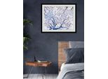 Bild QUEENCE "Mila", blau (farbe rahmen: schwarz, farbe bild(er): blau), B:70cm H:50cm, Acrylglas, Holz, Papier, Bilder, Bild, HD Premium Poster-Druck inkl. Holzrahmen