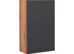 Hängeschrank WELLTIME "Lucca", grau (eichefarben, grau), B:40cm H:64cm T:20cm, Schränke, Hängeschrank