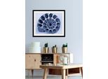 Bild QUEENCE "Christoph", blau (farbe rahmen: schwarz, farbe bild(er): blau), B:40cm H:30cm, Acrylglas, Holz, Papier, Bilder, Bild, HD Premium Poster-Druck inkl. Holzrahmen