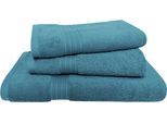 Handtuch Set DYCKHOFF "Siena", grün (smaragd), 3 Stk., Frottier, Frottier, Obermaterial: 100% Baumwolle, Handtuch-Sets, Handtuch Set, mit Bordüre; 2 Handtücher (50x100cm), 1 Duschtuch (70x140cm)