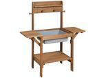 Outdoor-Spielküche ROBA "Matschküche MIDI", braun (holzfarben, grau), Spielküchen, KinderB:82cm H:88,5cm T:35cm, Holz, Kunststoff, Outdoor-Spielküche, braun, B:82cm H:88,5cm T:35cm