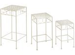 Blumenhocker LOCKER, bunt, Hocker, Blumenhocker, eckig aus Metall, antique cream