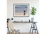 Bild QUEENCE "Sofia", blau (farbe rahmen: schwarz, farbe bild(er): blau), B:40cm H:30cm, Acrylglas, Holz, Papier, Bilder, Bild, HD Premium Poster-Druck inkl. Holzrahmen