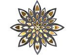 Wanddekoobjekt PAJOMA "Wanddekoration", schwarz, T:5cm Ø:59cm, Metall, Wanddekoobjekte, Wanddekoobjekt, große Blüte aus Metall mit glänzender Goldverziehrung