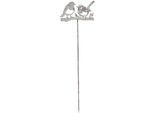 Gartenstecker AMBIENTE HAUS "Gartenstecker Vogel (H) 85cm", grau, B:25cm H:85cm, Metall, Gartenstecker, Gartenstecker
