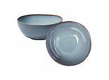 Schale "Servierschüsseln Lave 2,2 l 2er Set", blau (glacé), LIKE. BY VILLEROY & BOCH, Schüsseln, Schale
