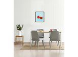 Bild QUEENCE "Nicolas", rot (farbe rahmen: schwarz, farbe bild(er): rot), B:40cm H:50cm, Acrylglas, Holz, Papier, Bilder, Bild, HD Premium Poster-Druck inkl. Holzrahmen