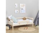 Einzelbett HOPPEKIDS "ECO Comfort Kinderbett, Kiefer Massivholz, Jugendbett inkl. Rollrost", beige (natur), B:76cm H:65cm L:166cm, Kiefer massiv, Betten, Einzelbett, 70x160 cm, wahlweise in verschieden Farben/ Matratze/ Absturzsicherung