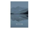 Bild KOMAR "Word Lake Reflection Steel", grau (farbe bild(er): grau), B:30cm H:40cm, Holz, Papier, Bilder, Bild, Wandbild zur Dekoration - ohne Rahmen
