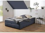Boxbett HOME AFFAIRE "Niemes inkl. Bettkasten und Topper, auch in Überlänge erhältlich", denim, blau, B:124cm L:204cm, Komplettbetten, Boxbett, Boxbett ohne Kopfteil, inkl. Topper