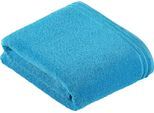 Badetuch VOSSEN "Calypso Feeling", blau (turquoise), B:100cm L:150cm, Walkfrottee, Obermaterial: 100% Baumwolle, Handtücher, Badetuch, mit schmaler Bordüre aus 100% Baumwolle, Vegan, einfarbig