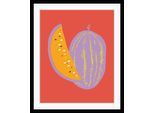 Bild QUEENCE "Marleen", schwarz (farbe rahmen: schwarz, farbe bild(er): schwarz, grün), B:30cm H:40cm, Acrylglas, Holz, Papier, Bilder, Bild, HD Premium Poster-Druck inkl. Holzrahmen