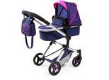 Kombi-Puppenwagen BAYER "Vario, Blau/Pink", bunt (blau, pink), Puppenwagen, KinderB:42cm H:86cm T:65cm, Kunststoff, Metall, Kombi-Puppenwagen, inkl. Wickeltasche, B:42cm H:86cm T:65cm