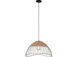 JUST LIGHT Pendelleuchte "KORE", braun (holz, natur), 1, Ø 48cm H: 120cm, 1 Stk., Leuchten, ExklusiveE27, Pendelleuchte
