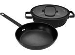 Pfannen-Set HANSEATIC "ALU PRO", schwarz, Pfannen, Pfannen-Set, Profi Pfannen mit Antihaftbeschichtung, für alle Herdarten, Induktion
