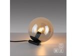 OTTO HOME Tischleuchte "Nellin", schwarz (schwarz, glas amberfarben), 1, Ø 16cm H: 16cm, Leuchten, Tischleuchte mit großer Glaskugel, amberfarben oder opal matt weiß, Tischleuchte