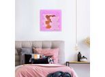 Leinwandbild QUEENCE "Bears VIII", rosa (farbe bild(er): rosa), B:60cm H:60cm, Holzrahmen, Leinwand, Bilder, Leinwandbild, Premium-Leinwandstoff, Handarbeit aus Deutschland