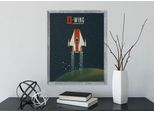 Wandbild KOMAR "Star Wars Geeky A-Wing", bunt (farbe bild(er): bunt), Disney, 1 Stk., Vlies, Bilder, Wandbild, 40 x 50 cm (Breite x Höhe) - Kinderzimmer, Dekoration