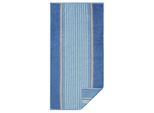 Handtuch CAWÖ Gr. 4, blau (bleu, gestreift), B:16cm L:22cm, 100% Baumwolle, Handtücher, Handtuch