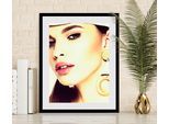 Bild QUEENCE "Ania", gold (farbe rahmen: schwarz, farbe bild(er): goldfarben), B:50cm H:70cm, Acrylglas, Holz, Papier, Bilder, Bild, HD Premium Poster-Druck inkl. Holzrahmen