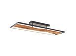 BRILLIANT LED Deckenleuchte "Chaumont", schwarz (schwarz, holz), H: 13cm, 1 Stk., Leuchten, LED Deckenlampe, 100x14x30 cm, 6600 lm 3000 K, Metall/Holz/Kunststoff, LED Deckenleuchte