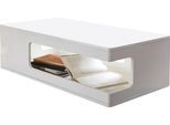 Couchtisch SALESFEVER "Tisch: Praktischer Stil für Ihr Wohnzimmer", weiß (weiß, weiß, weiß), B:120cm H:35cm T:60cm, Tische, Couchtisch, Mit eleganten seitlichen Aussparungen