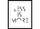 Bild QUEENCE "LESS IS MORE", schwarz (farbe rahmen: schwarz, farbe bild(er): schwarz, grün), B:30cm H:40cm, Acrylglas, Holz, Papier, Bilder, Bild, HD Premium Poster-Druck inkl. Holzrahmen