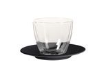 Latte-Macchiato-Glas VILLEROY & BOCH "Café au Lait-Set Manufacture Rock 250 ml schwarz", schwarz, 2 tlg., Trinkgefäße, Latte-Macchiato-Glas