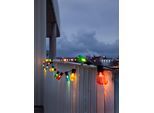 KONSTSMIDE LED-Lichterkette "Weihnachtsdeko aussen", schwarz, Dioden 40 Stk. Flammen 40 Stk., Kabellänge 10m x Gesamtlänge 19,75m, Lichterketten, LED Biergartenkette, bunt, 40 bunte Birnen / 80 warm weiße Dioden, LED-Lichterkette