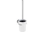 WC-Garnitur WENKO "UV-Loc Isera", weiß (weiß, silber, schwarz), B:11cm H:35cm L:15cm, Edelstahl, Reinigungsbürsten, WC-Garnitur, befestigen ohne Bohren mit UV-Loc