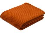 Wohndecke GÖZZE "Feincord Kuscheldecke", braun (zimt), B:150cm L:200cm, Polyester, Wohndecken, Wohndecke, flauschig weich und wohlig warm