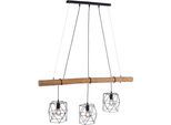 JUST LIGHT Pendelleuchte "EDGAR", braun (schwarz, braun), 3, 1 Stk., Leuchten, Hängeleuchte, Hängelampe, Pendelleuchte