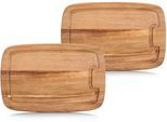 Schneidebrett ZELLER PRESENT, braun, B:21cm H:1,5cm L:32cm, Massivholz, Schneidebretter, Schneidebrett, mit Saftrille