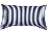 Kissenbezug JANINE "Modernclassic", blau (marine), B:80cm L:40cm, Mako-Satin, Obermaterial: 100% Baumwolle, Kissenbezüge, Kissenbezug, mit Streifen