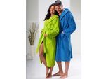 Unisex-Bademantel KANGAROOS "Cassidy, für Damen & Herren, Standardlänge & Überlänge" Gr. L, blau, L:125cm, Walkfrottee, Hausmäntel, Unisex-Bademantel, mit Taschen, Männer und Frauen, Baumwolle, Reise, Hotel, Sauna, S-3XL, Topseller