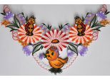 Fensterbild STICKEREIEN PLAUEN "Fensterbild Ostergirlande" Gr. 1, bunt, B:35cm H:23cm, Polyester, Fensterbilder, Fensterbild, Echte Plauener Spitze