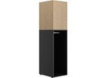 Kleiderschrank GAMI "NAEL", schwarz (rookwood eiche nachbildung, schwarz), B:50cm H:200cm T:60cm, Holzwerkstoff, Schränke, Kleiderschrank, Schrank 1 Tür