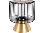 Beistelltisch KAYOOM "Malibu 125, Runde Platte aus original Marmor, pflegeleicht", braun (braun, schwarz, gold, schwarz, gold, braun), B:51cm H:56,5cm T:51cm, Eisen, Marmor, Tische, Beistelltisch, ø-Marmorplatte: ca. 40 cm, angesagtes Metalldesign, pflegeleicht