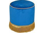 Hocker HOME AFFAIRE, blau, B:45cm H:46cm T:45cm, Samtbezug 100% Polyester, Hocker, Hocker
