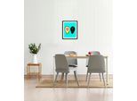 Bild QUEENCE "Kilian", blau (farbe rahmen: schwarz, farbe bild(er): blau), B:40cm H:50cm, Acrylglas, Holz, Papier, Bilder, Bild, HD Premium Poster-Druck inkl. Holzrahmen