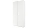 Mehrzweckschrank RAUCH "Garderobe Kleiderschrank Schrank Schuhschrank Putzschrank MINOSA", weiß (alpinweiß, griffe alu), B:91cm H:197cm T:41cm, Holzwerkstoff, Schränke, Mehrzweckschrank, In 4 Breiten mit vielen Einlegeböden für viel Stauraum MADE IN GERMANY