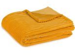 Wohndecke GÖZZE "Cordoptik", gelb (senf), B:150cm L:200cm, Polyester, Wohndecken, Wohndecke, mit Glanzeffekt, Kuscheldecke