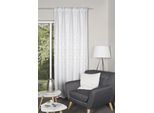 Vorhang HOME WOHNIDEEN "GINGKO" Gr. 3, weiß (wollweiß), B:135cm H:225cm, Polyester, Gardinen, Vorhang, Verdunkler, jacquardgemustertes Gingko-Blatt-Motiv, 100% verdunklend