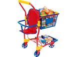 Spiel-Einkaufswagen BAYER, bunt, Kinder-Einkaufswagen, KinderB:50cm H:63,5cm T:31cm, Kunststoff, Metall, Spiel-Einkaufswagen, mit lebensechten Spiellebensmitteln, B:50cm H:63,5cm T:31cm