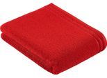 Badetuch VOSSEN "Calypso Feeling", rot (purpur), B:67cm L:140cm, Walkfrottee, Obermaterial: 100% Baumwolle, Handtücher, Badetuch, mit schmaler Bordüre aus 100% Baumwolle, Vegan, einfarbig